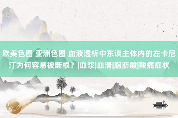 欧美色图 亚洲色图 血液透析中东谈主体内的左卡尼汀为何容易被断根？|血浆|血清|脂肪酸|酸痛症状